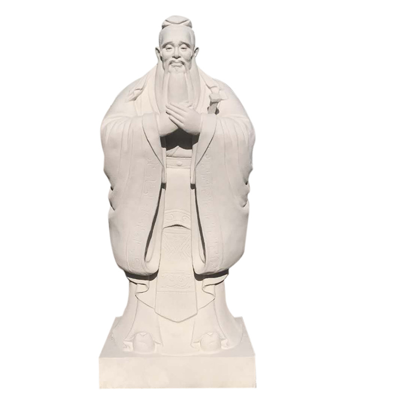 汉白玉孔子行教像石雕