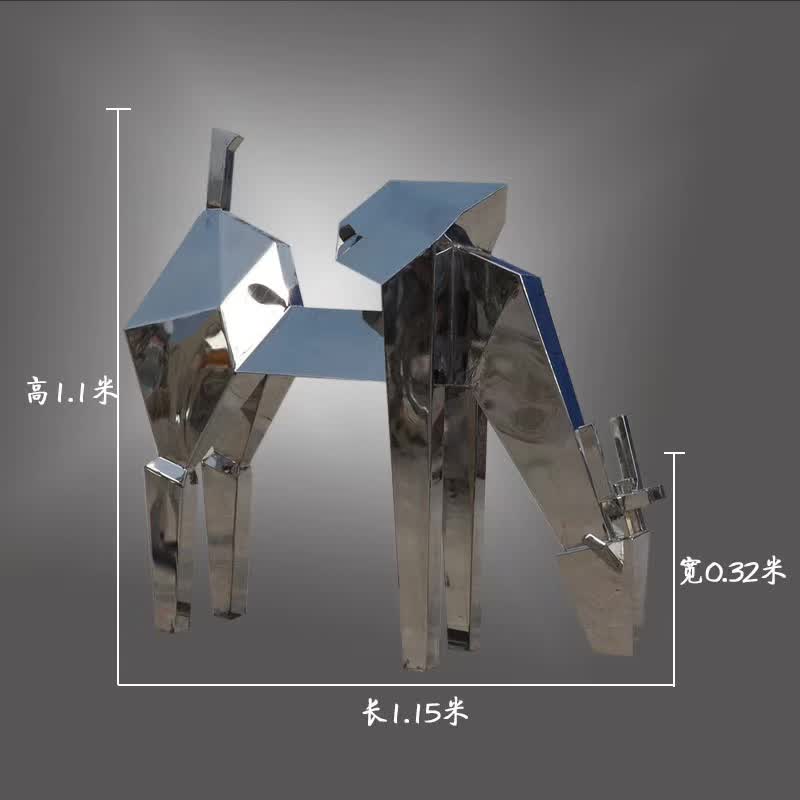 几何不锈钢抽象鹿雕塑