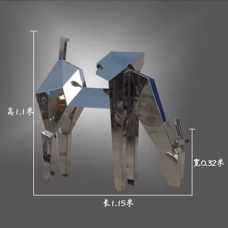 低头几何鹿不锈钢雕塑