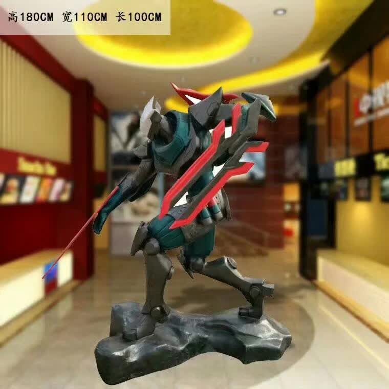 不锈钢击剑抽象人物雕塑