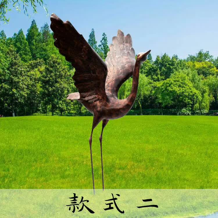 展翅仙鹤动物铜雕