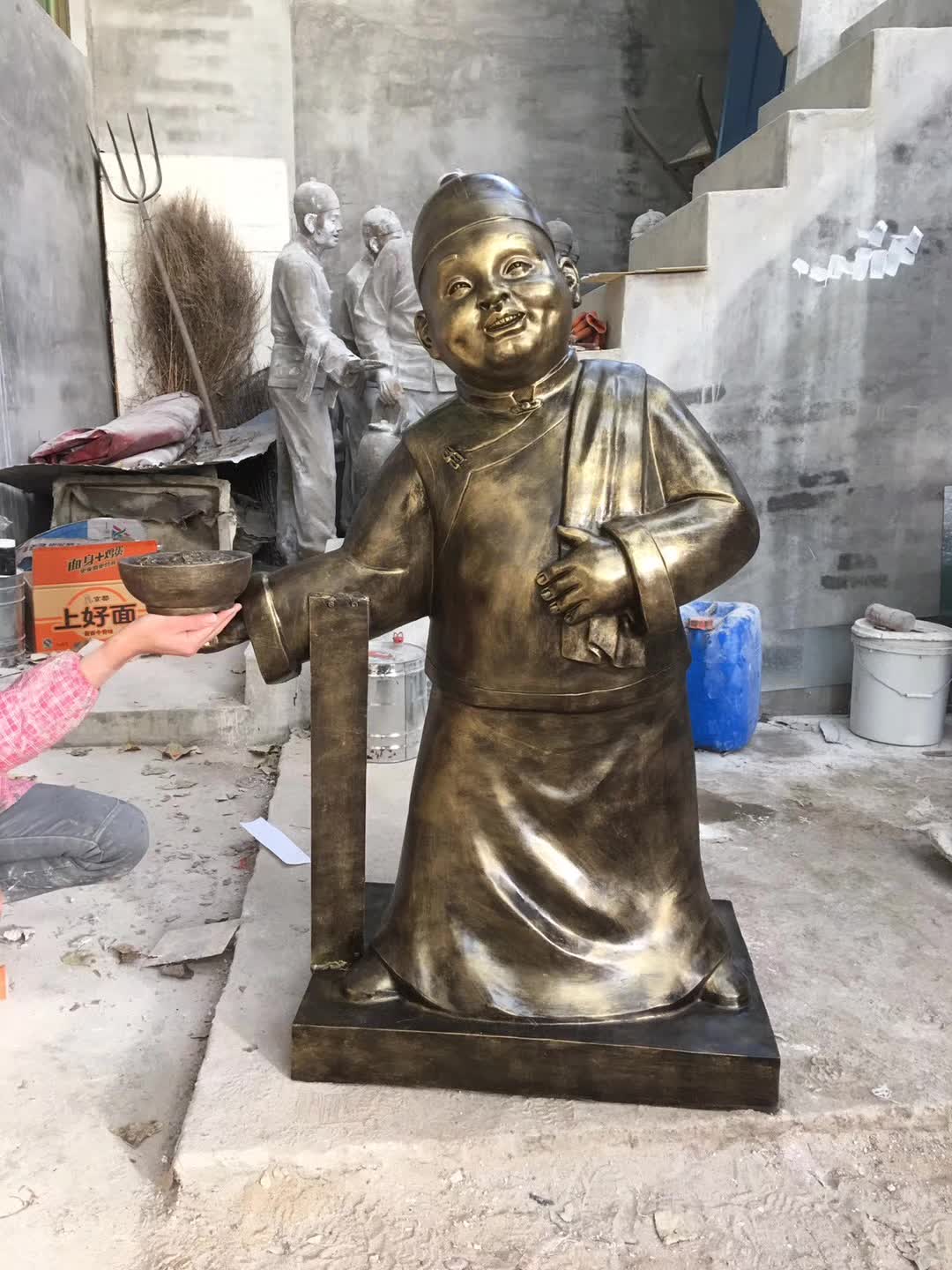 店小二铜雕人物