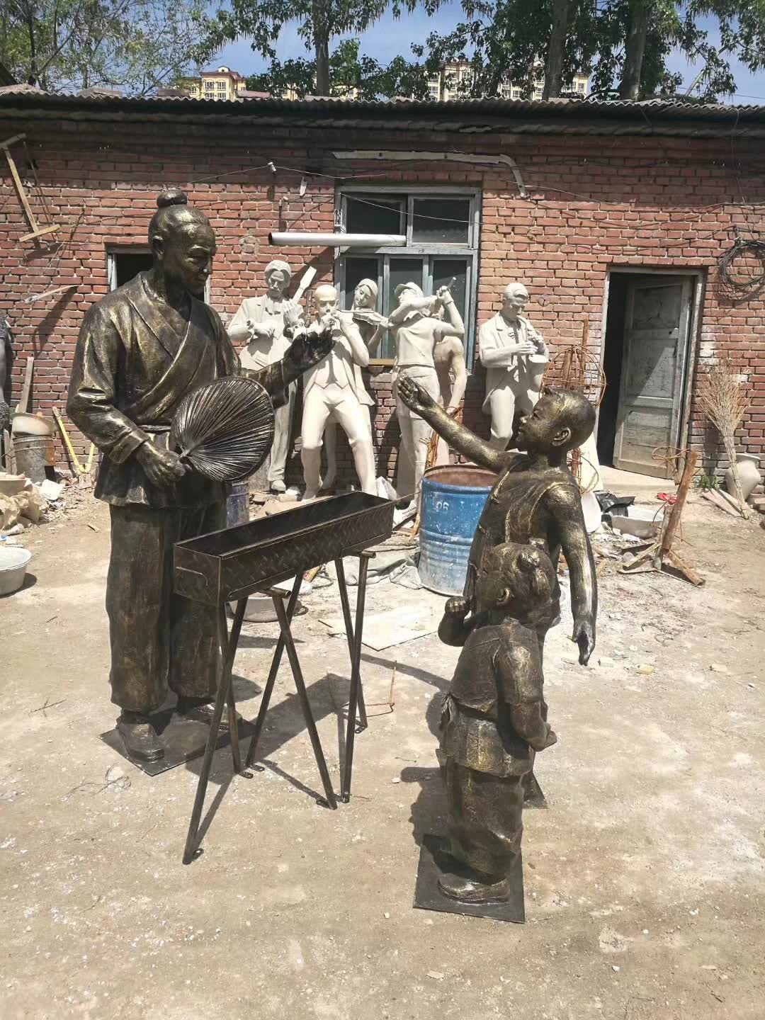 卖烤串人物铜雕