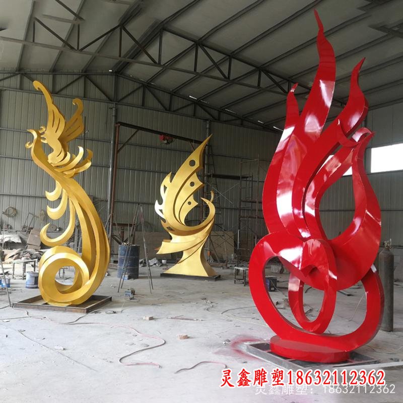 不锈钢抽象凤凰雕塑