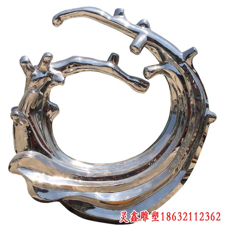 不锈钢抽象海浪雕塑