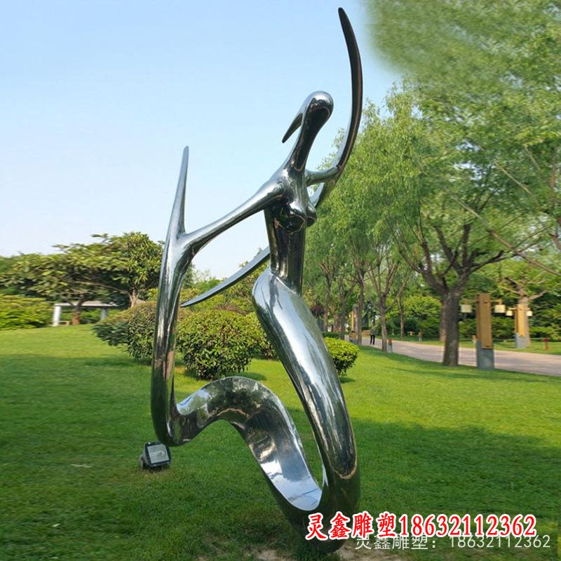 不锈钢抽象美女跳舞  公园景观雕塑