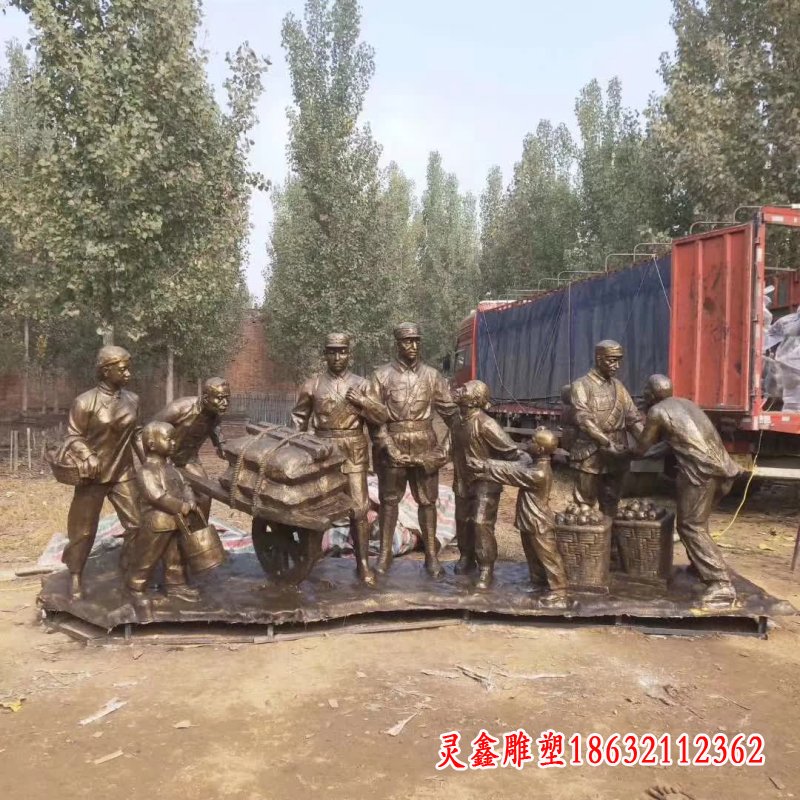 八路军主题铜雕