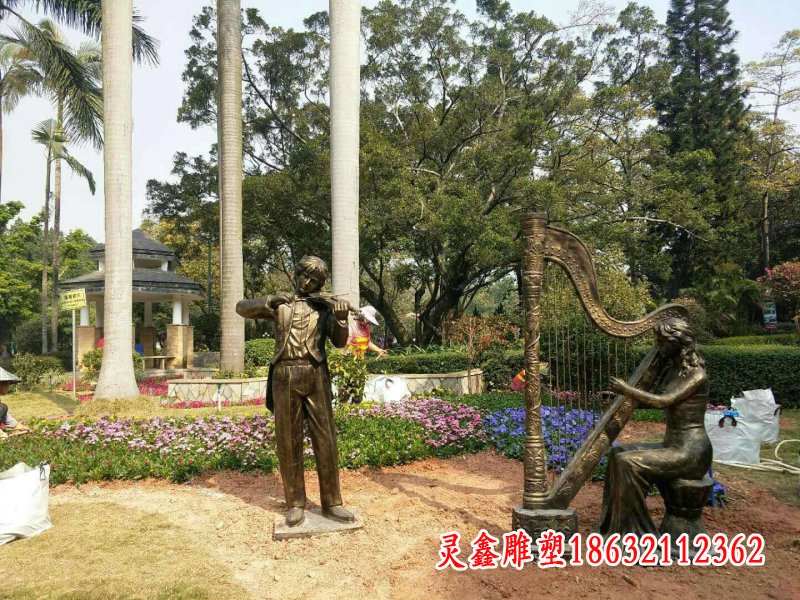 公园音乐人物铜雕