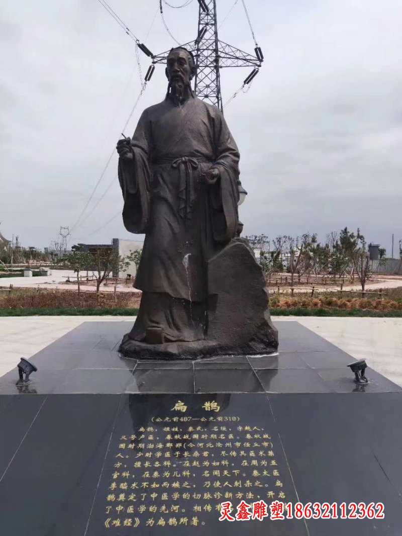 古代扁鹊人物铜雕
