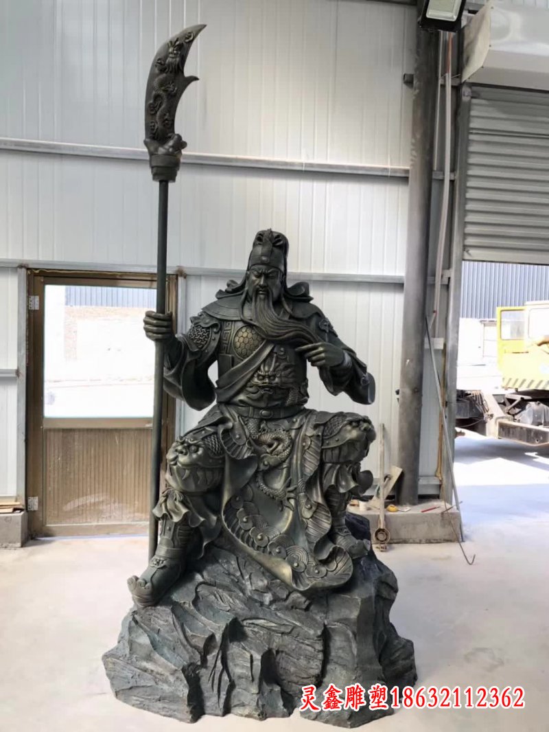 古代关二爷铜雕