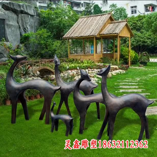 园林抽象铜雕鹿