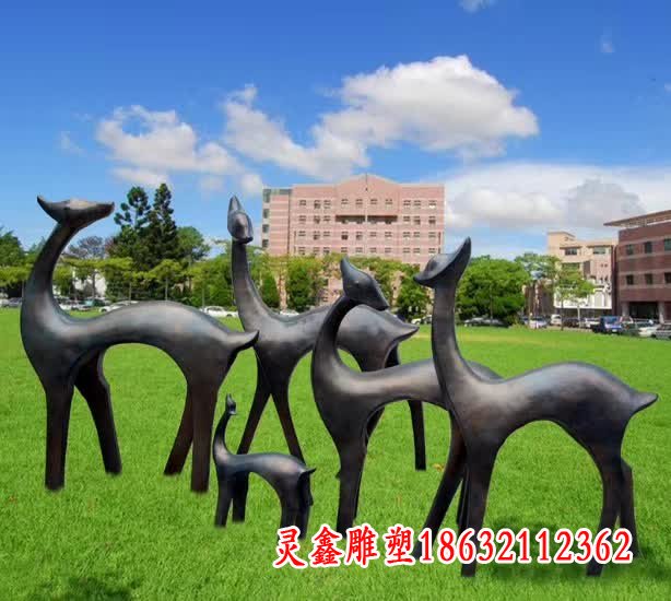 园林抽象铜雕鹿