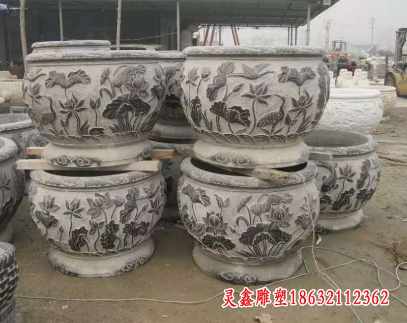 仿古圆形石水缸