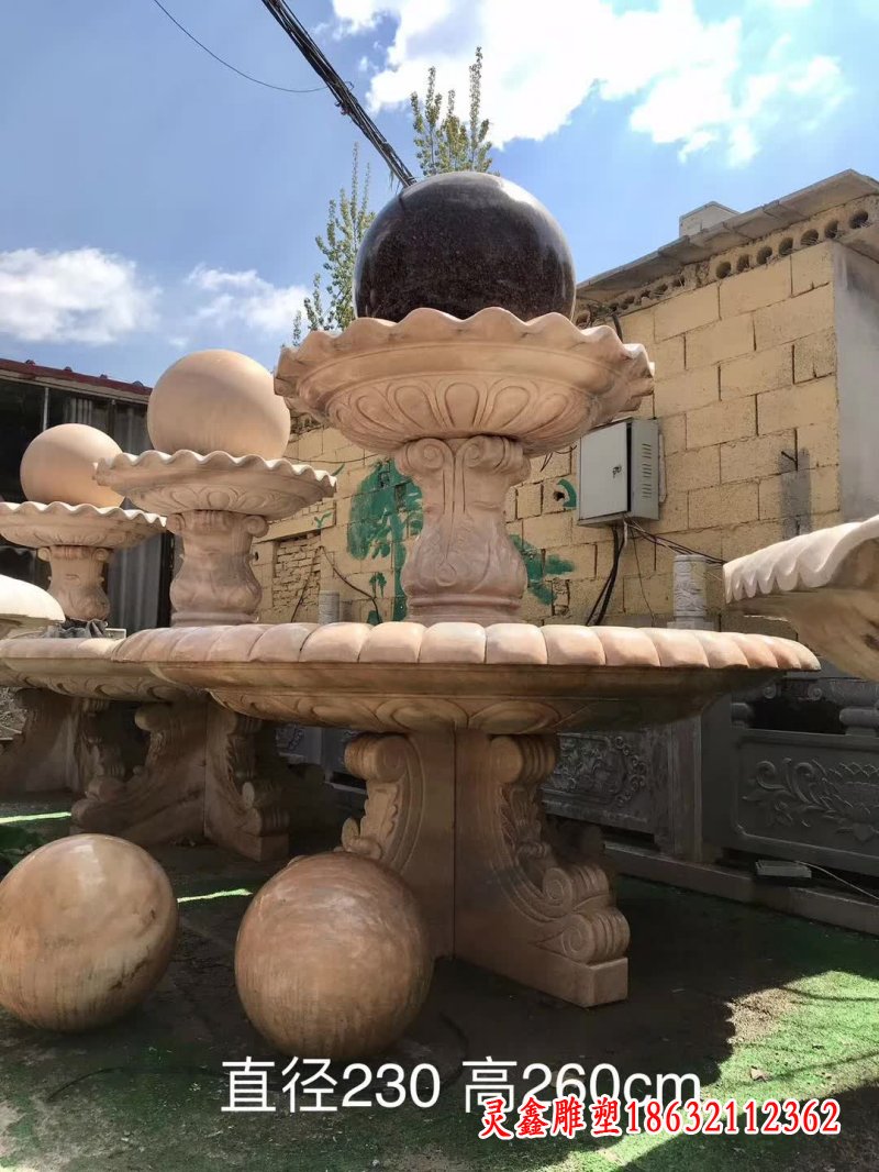 户外大型风水球喷泉石雕
