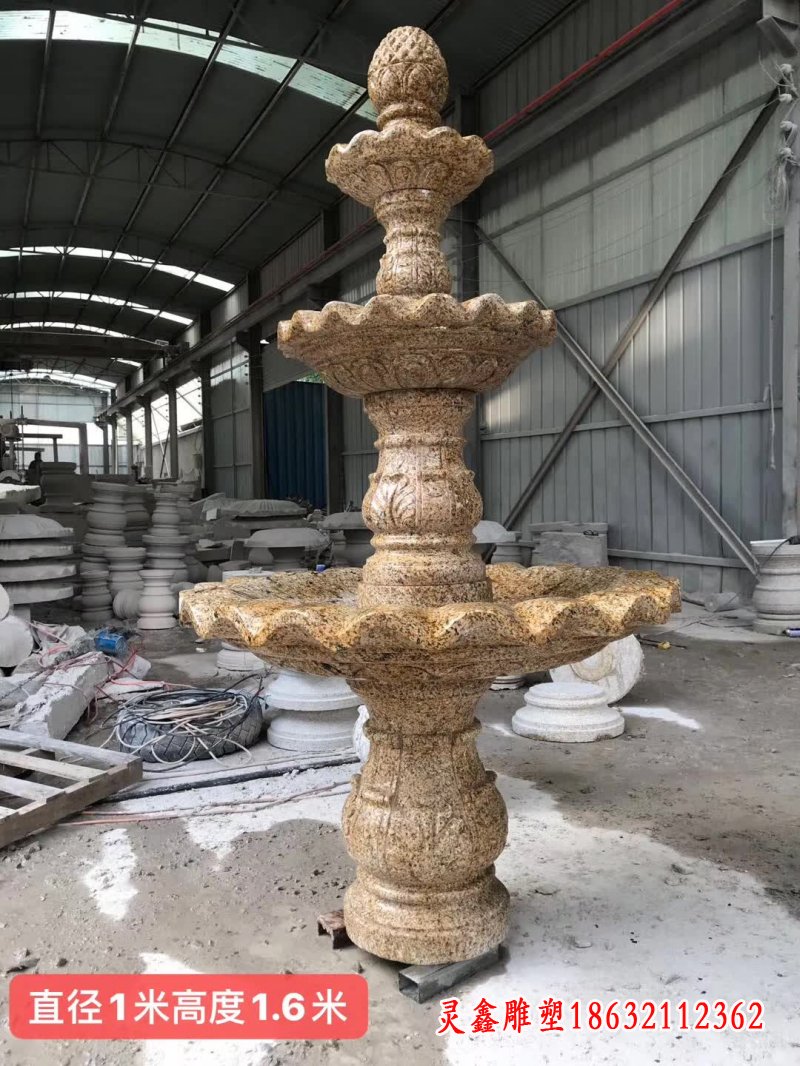 庭院多层砂岩喷泉石雕
