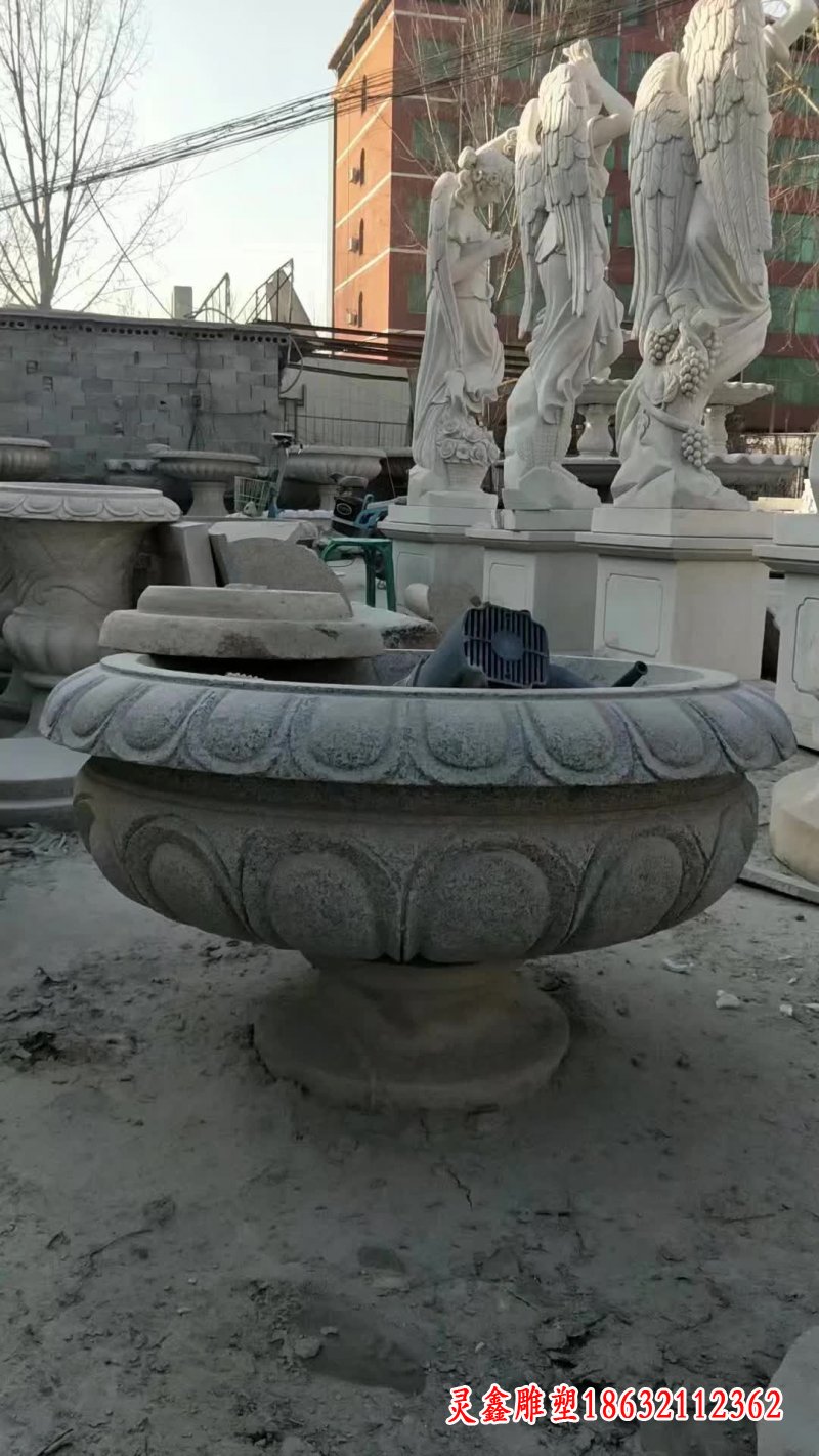 园林大理石花盆雕塑