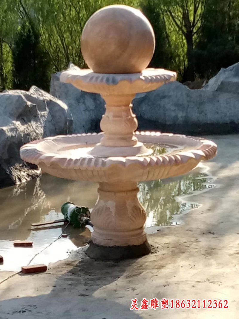 小型风水球喷泉石雕