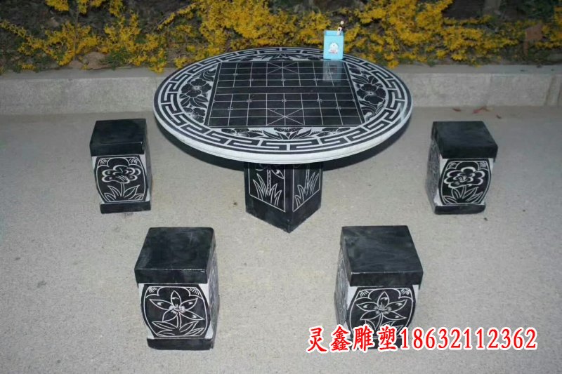圆形象棋石桌凳