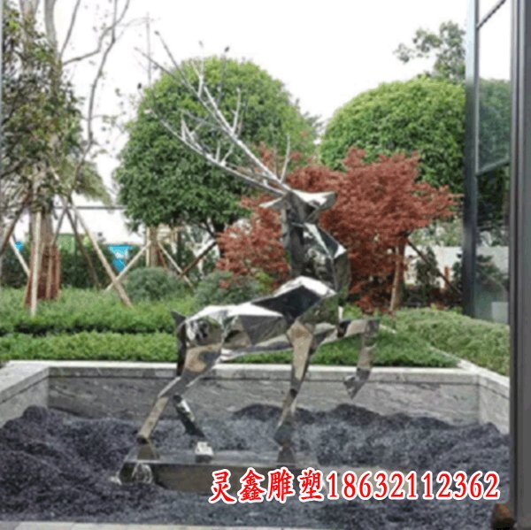 不锈钢抽象雕塑鹿
