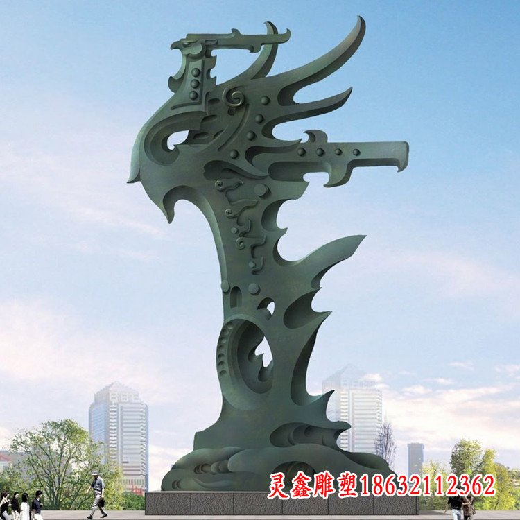 不锈钢抽象凤凰雕塑