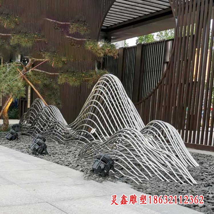 不锈钢假山水景雕塑