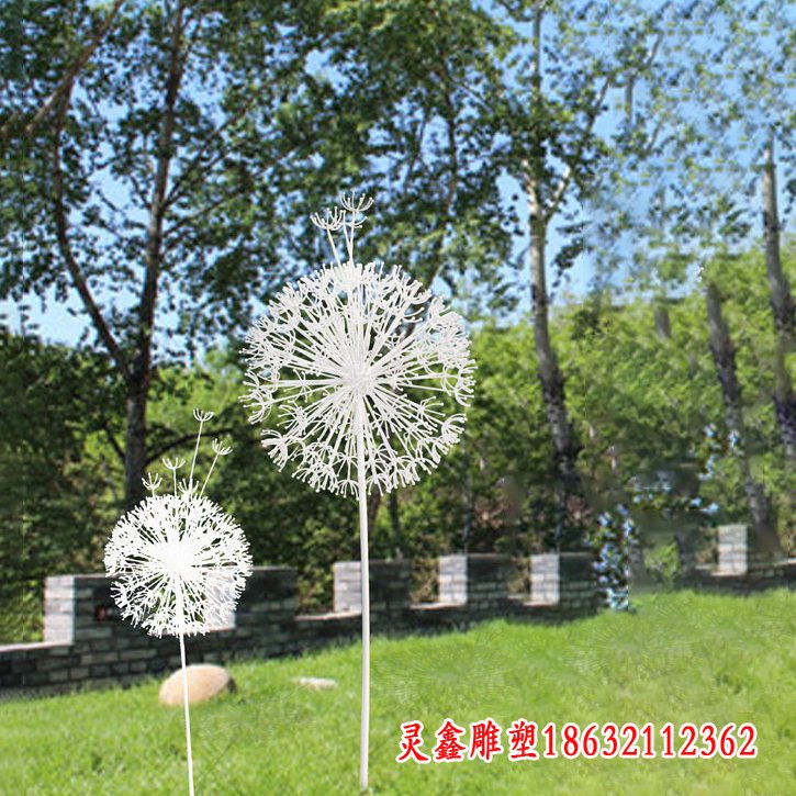不锈钢镂空蒲公英雕塑