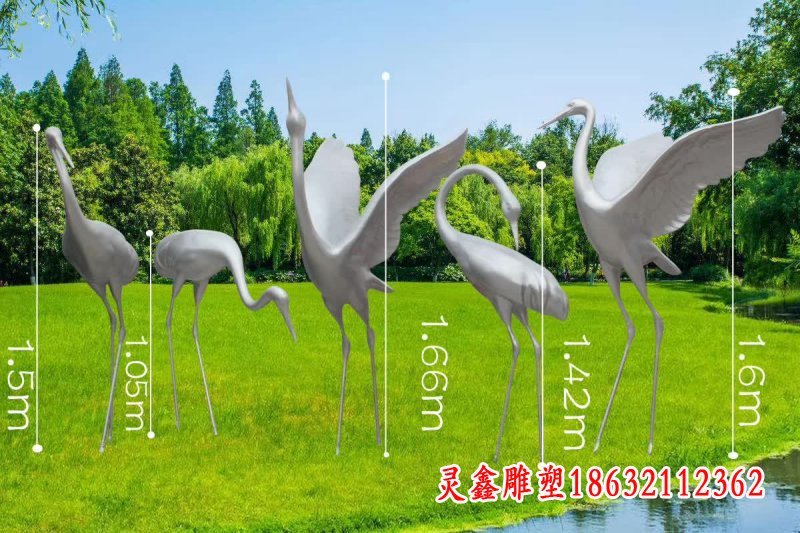 不锈钢仙鹤动物雕塑