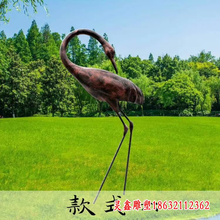 回头仙鹤铜雕