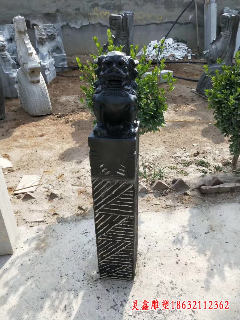 仿古狮子拴马桩