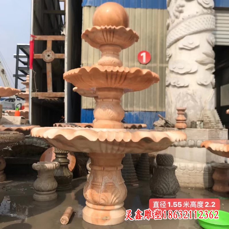 庭院多层风水球石雕