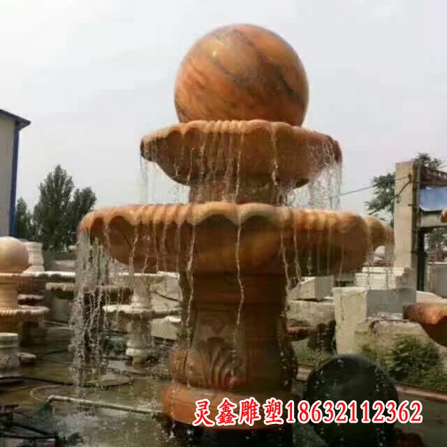 晚霞红喷泉雕塑