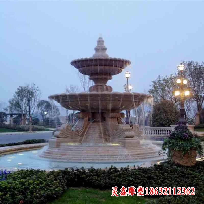 大型多层喷泉石雕