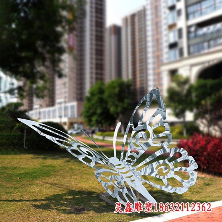 不锈钢镜面蝴蝶雕塑