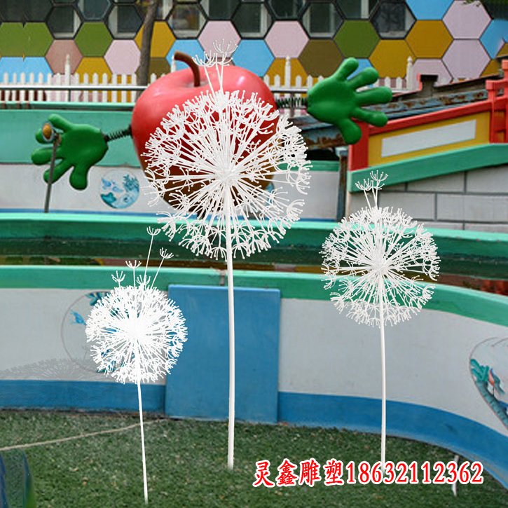 不锈钢镂空蒲公英雕塑