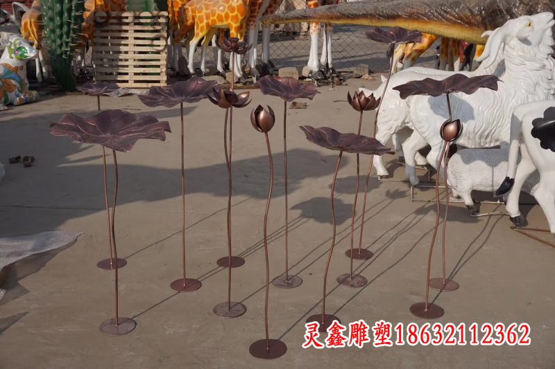锻铜不锈钢荷花雕塑