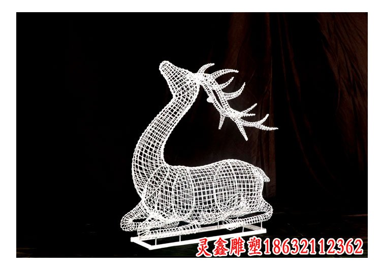 发光镂空梅花鹿雕塑