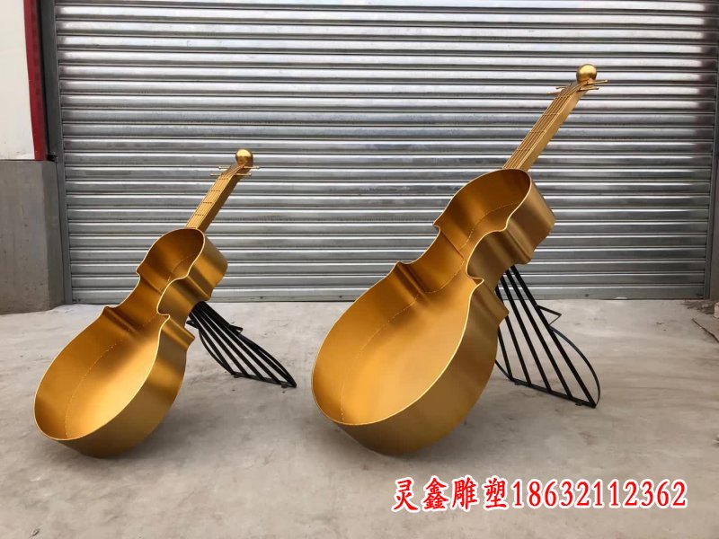 广场不锈钢大提琴雕塑
