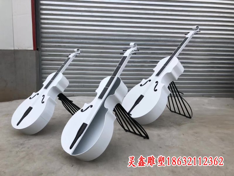 广场不锈钢大提琴雕塑