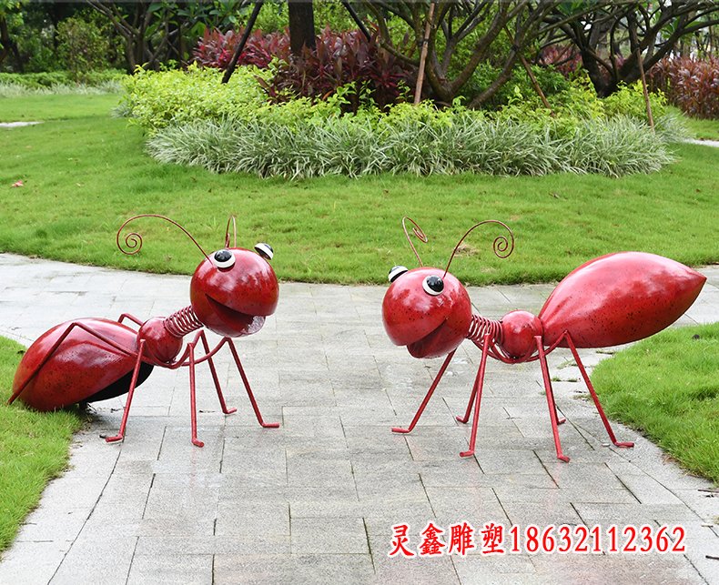 户外彩色不锈钢蚂蚁雕塑