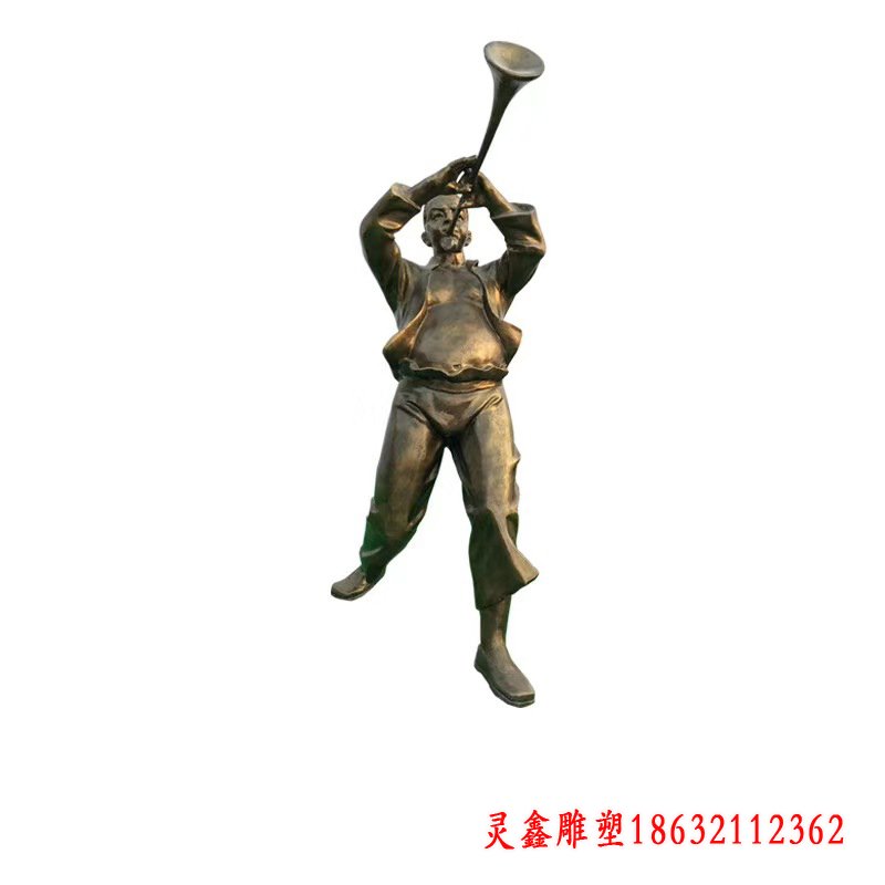 吹唢呐人物铜雕