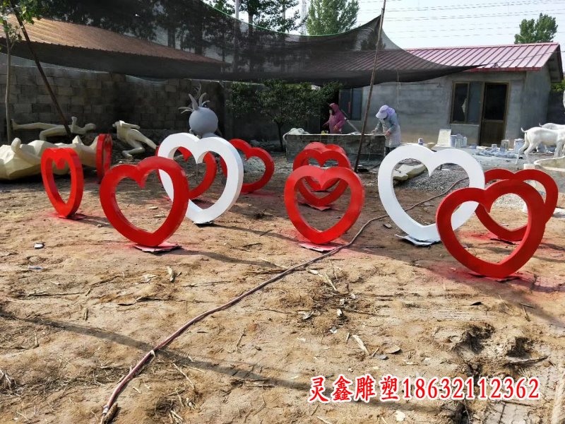 不锈钢爱心抽象雕塑 (2)