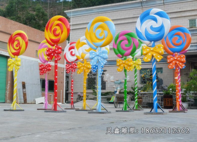 玻璃钢棒棒糖景观雕塑