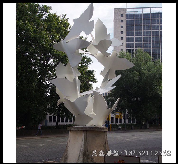 不锈钢飞鸽雕塑 (14)