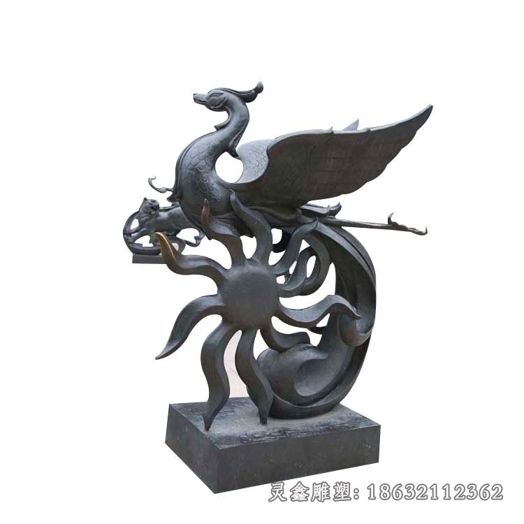 不锈钢凤凰雕塑 (1)