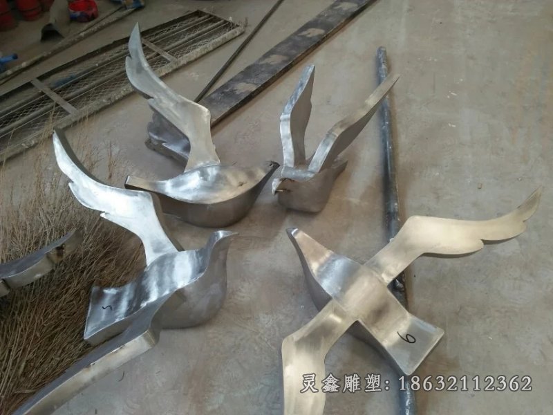 不锈钢鸽子雕塑 (4)