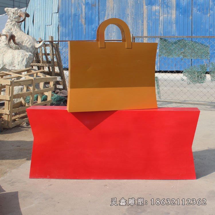 不锈钢购物袋雕塑 (3)