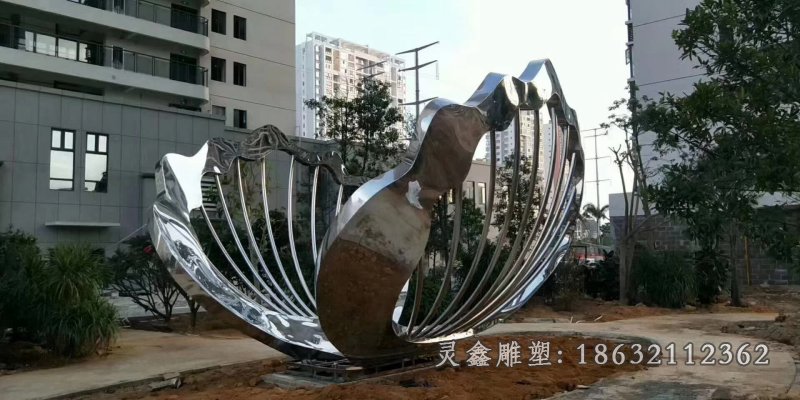 不锈钢扇贝动物雕塑