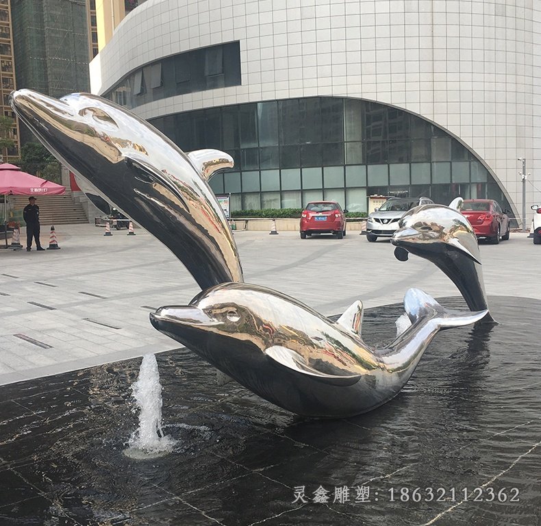 不锈钢海豚雕塑 (76)