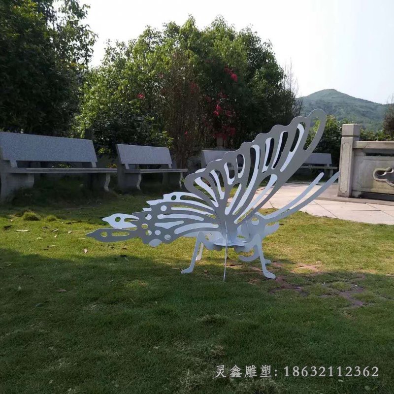 蝴蝶动物不锈钢雕塑