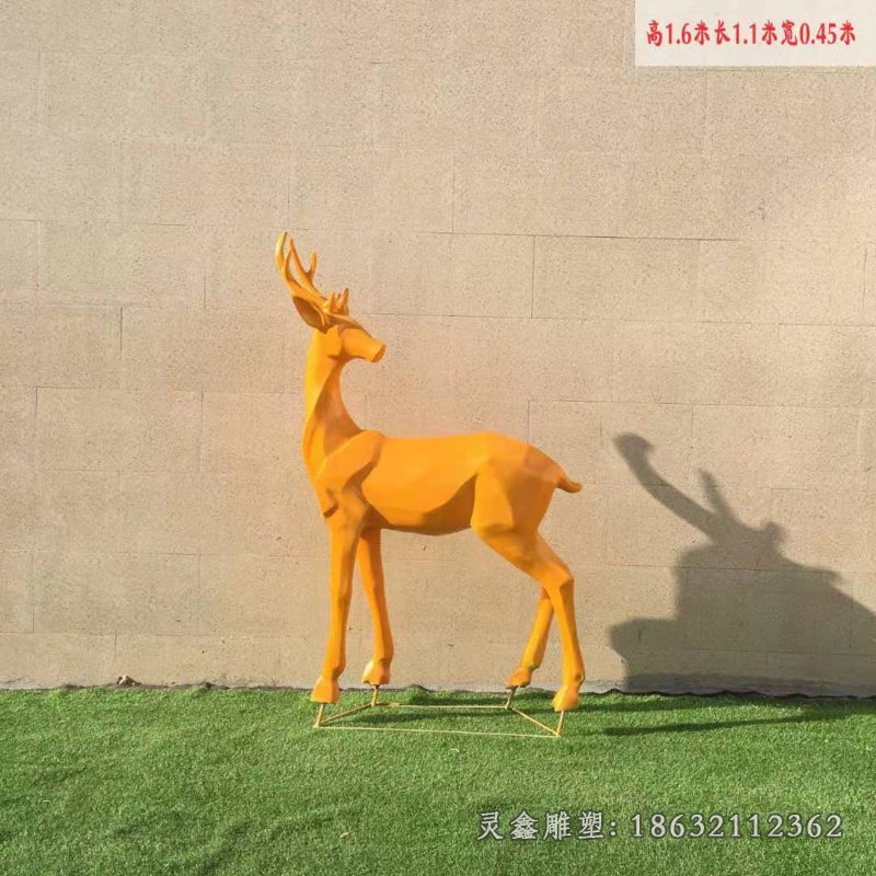 不锈钢鹿动物雕塑 (29)
